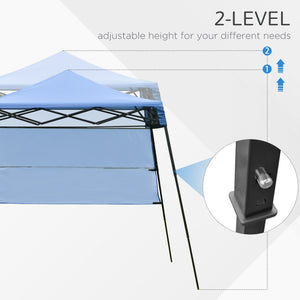 7 x 7 Folding Garden Canopy with Backpack and Adjustable Feet, Blue and Black