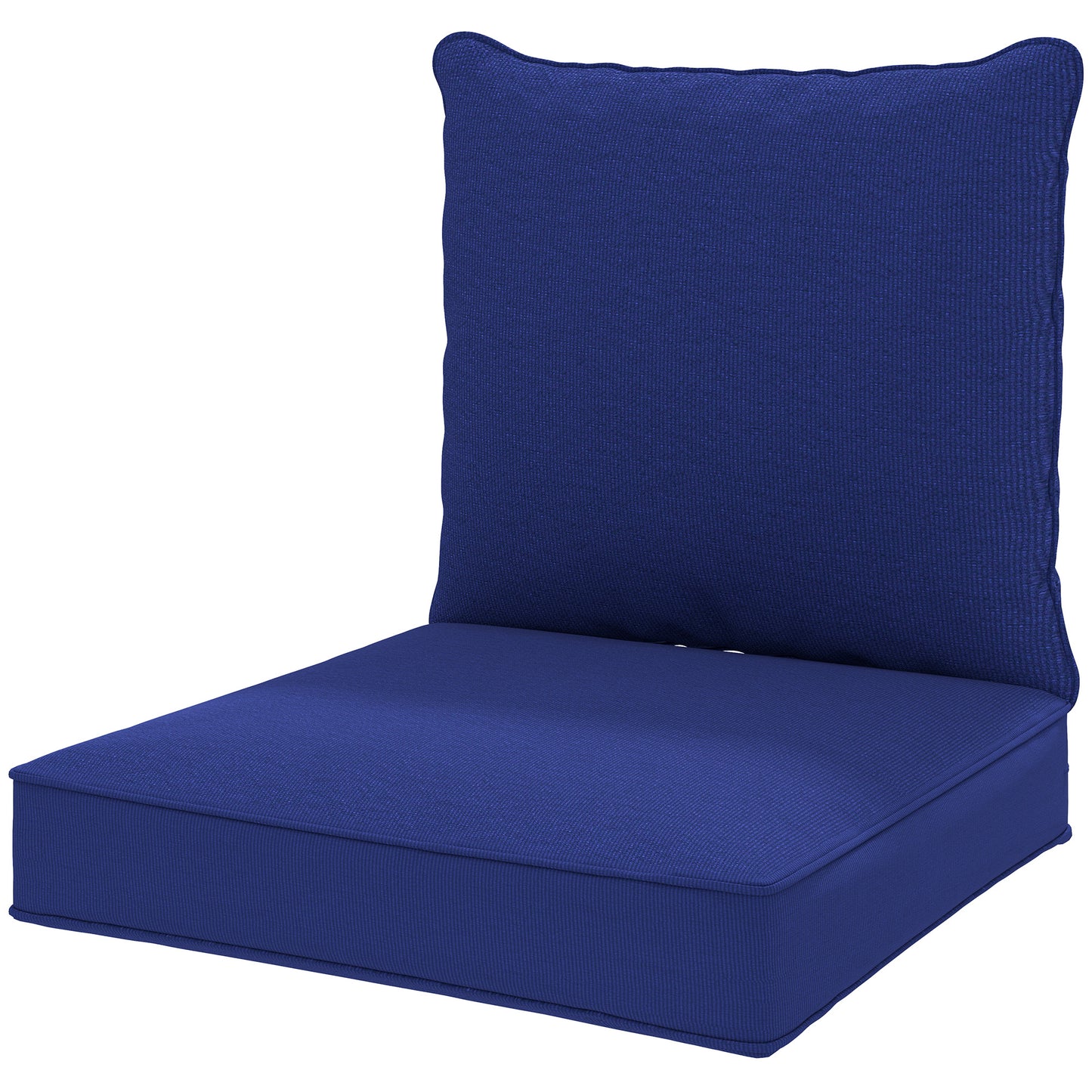 Coussins épais et profonds pour siège d'extérieur avec coussin de dossier, bleu foncé