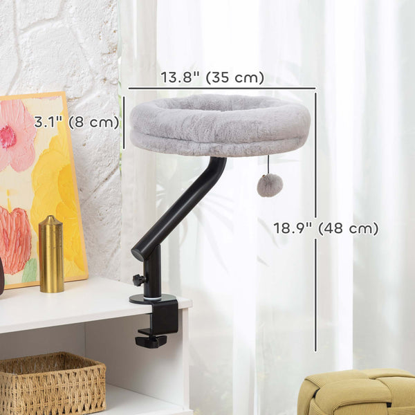 Lit de bureau pour chat pivotant à 360° et réglable en hauteur