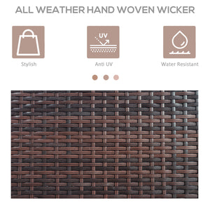 Armoire de rangement extérieure en rotin tressé avec tiroir, marron
