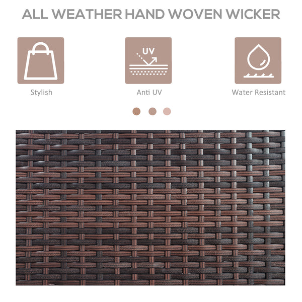 Armoire de rangement extérieure en rotin tressé avec tiroir, marron