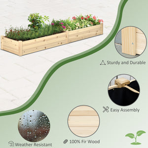 Jardinière surélevée en bois avec 2 bacs à fleurs et doublure en tissu non tissé