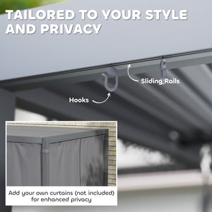 Pergola à persiennes 10' x 10' avec toit métallique réglable et cadre en aluminium à toit rigide avec système de drainage