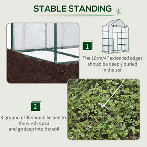 Portable mini greenhouse with 4 shelves