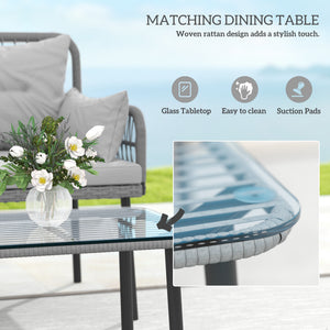 Ensemble de mobilier 2 pièces en résine tressée, gris clair