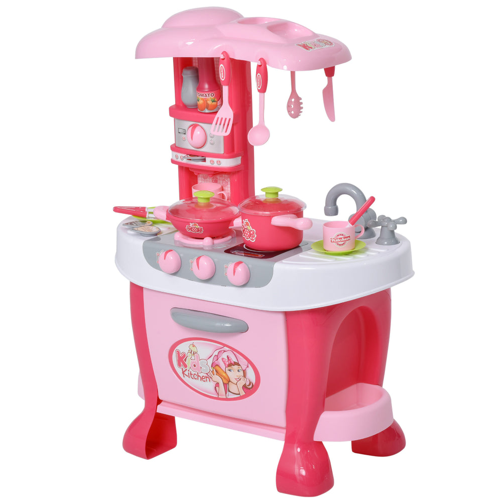 Ensemble de cuisine pour enfants avec son et lumière et 38 accessoires - Rose