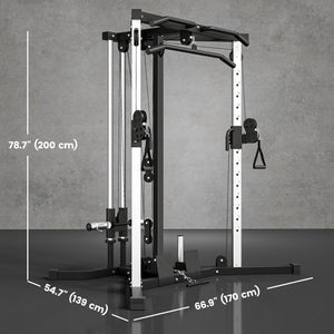 Appareil de musculation multifonctionnel avec barre de traction, station d'entraînement 15 positions