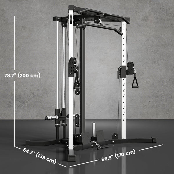 Appareil de musculation multifonctionnel avec barre de traction, station d'entraînement 15 positions