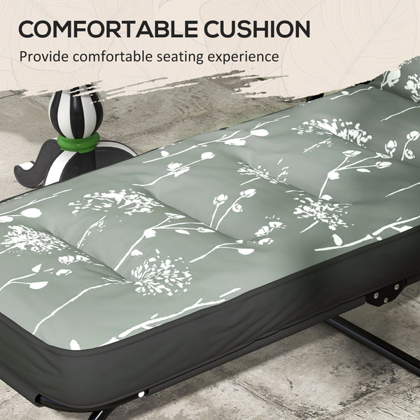 Fauteuil avec coussin rembourré pliant et inclinable, gris