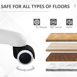 Chaise de bureau pivotante à 360° avec revêtement en tissu respirant, rose