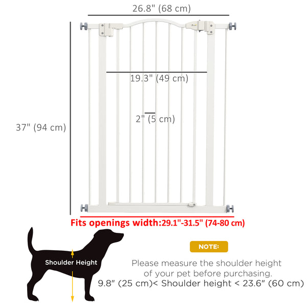 Extra Tall White Dog Gate with Door