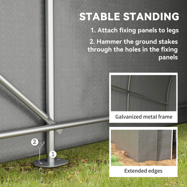 Sturdy and portable garden shed, light grey