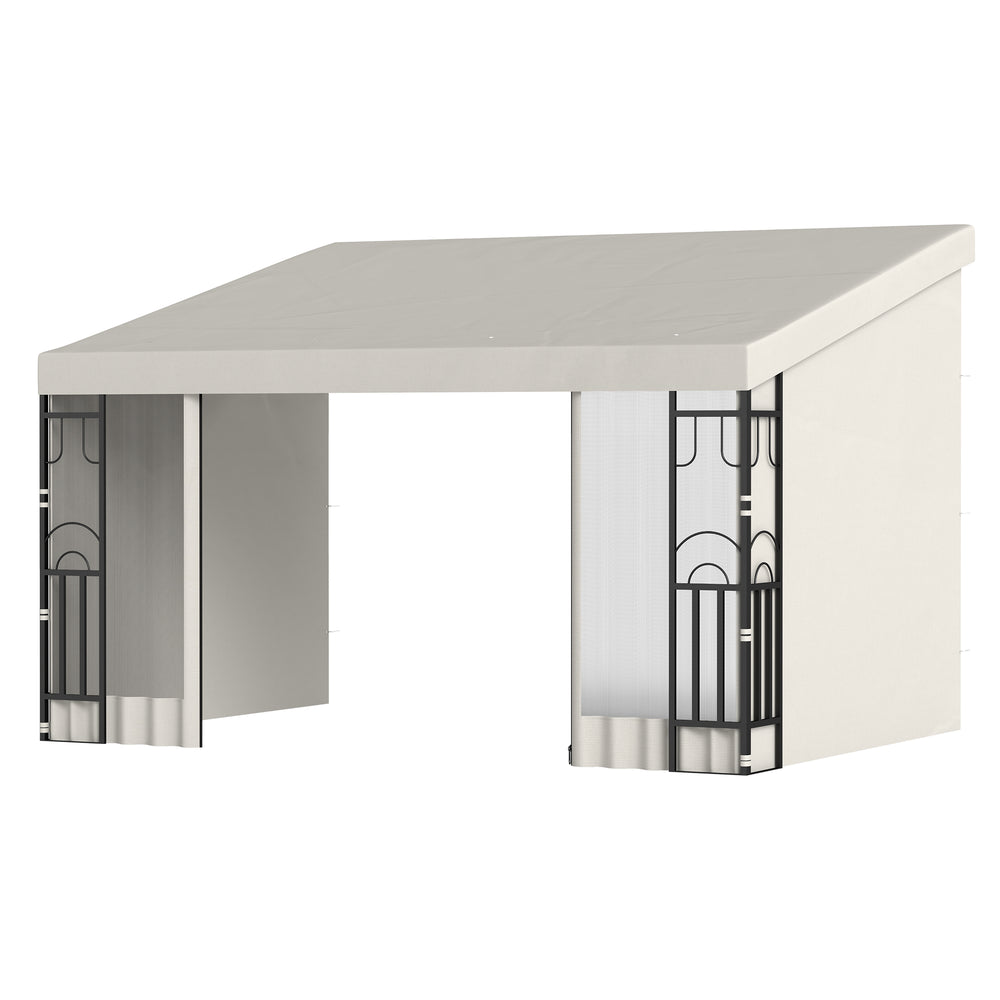 Pergola murale 10 x 13 avec 2 rideaux et 2 moustiquaires, résistante aux UV, beige