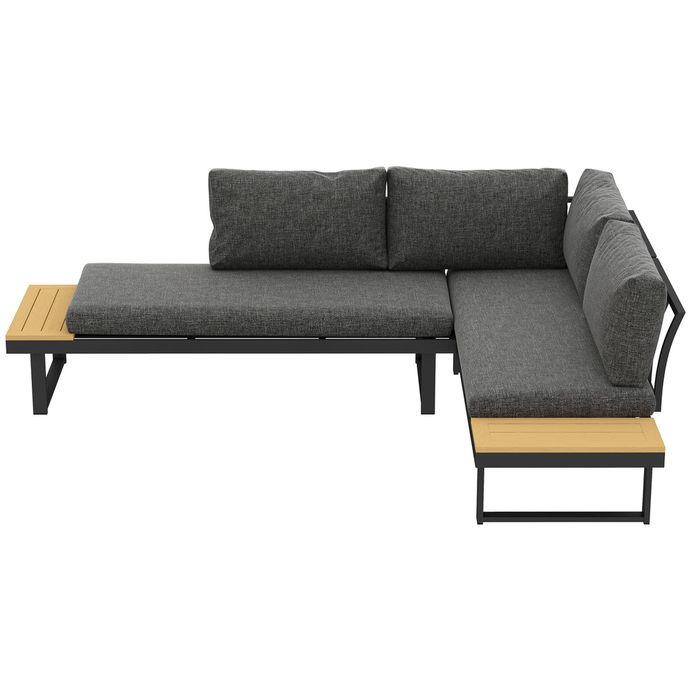 Ensemble de mobilier de jardin d'angle 3 pièces en aluminium