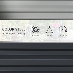 Galvanized raised planter, grey