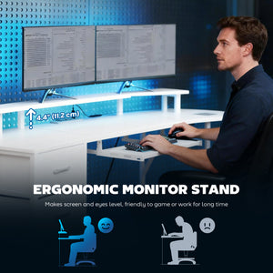 79 inch Gaming Desk with RGB Lights, Computer Table with Power Outlets & USB Ports, Keyboard Tray and 2 Drawers, White