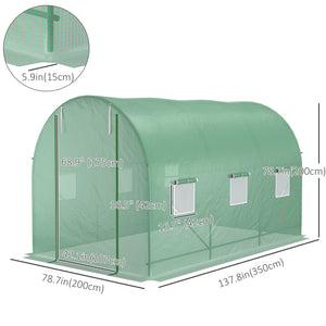 Outdoor Plant Grow Tunnel with Roll-Up Door
