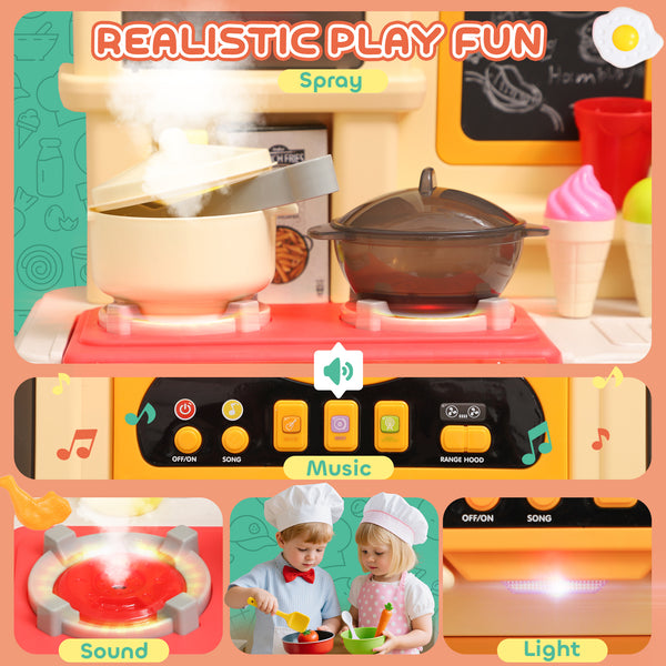 Cuisine pour enfant Qaba avec sons, lumières et accessoires, vert