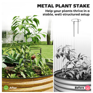 Jardinière d'extérieur surélevée en acier galvanisé avec tuteur en métal, marron