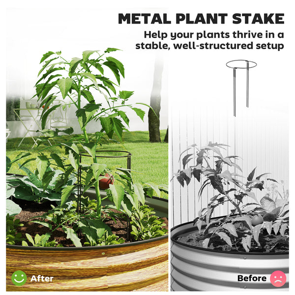 Jardinière d'extérieur surélevée en acier galvanisé avec tuteur en métal, marron