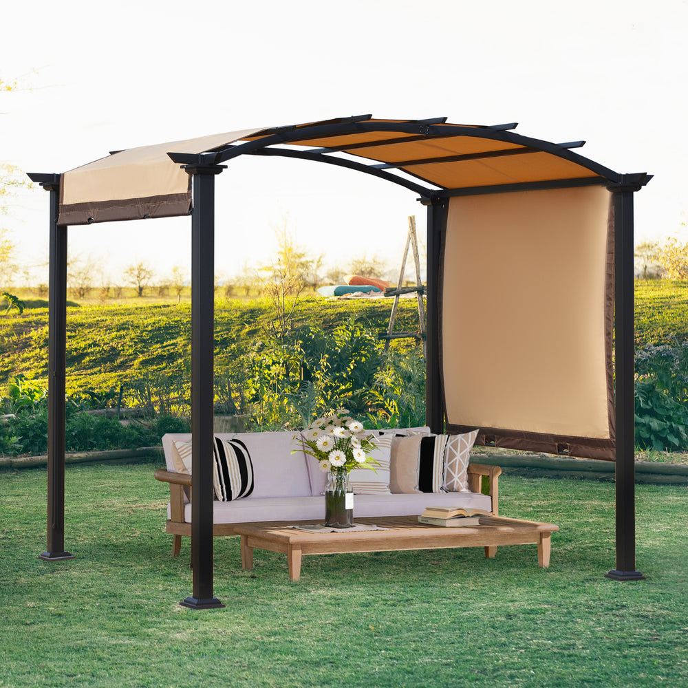 Pergola 8 x 10 rétractable, beige