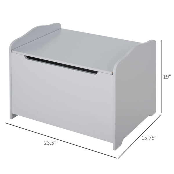 Wooden storage box for children's toys, gray
