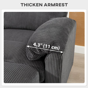Canapé modulable sectionnel surdimensionné avec coussin à ressorts, gris anthracite