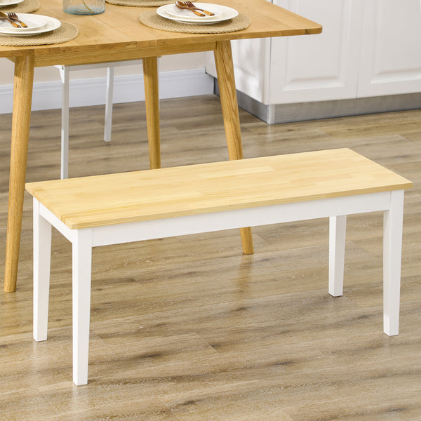 Natural wood dining bench
