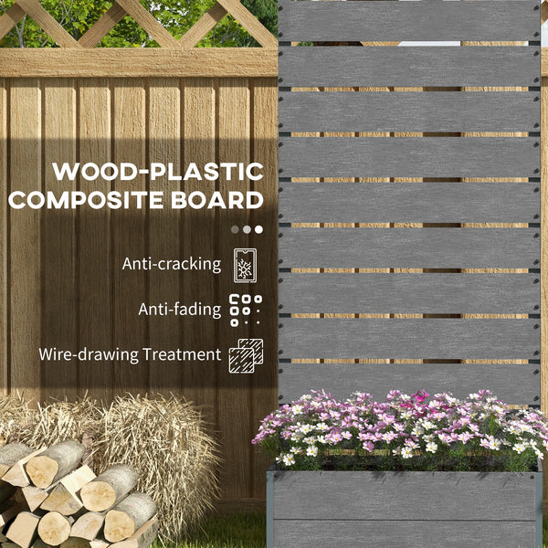 Jardinière surélevée avec treillis pour plantes grimpantes, gris foncé