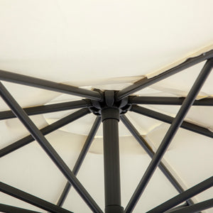 Parasol déporté pour marché extérieur Parasol banane suspendu Pare-soleil décalé Manivelle Base croisée Beige