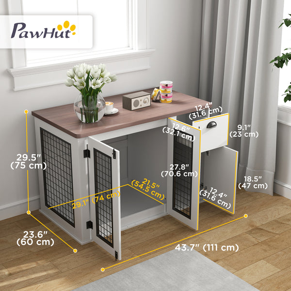 Meuble cage de 44 pouces avec double porte et tiroir de rangement