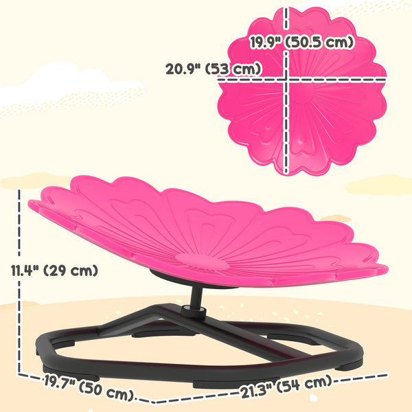 Pink Flower Shaped Children's Swivel Chair