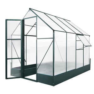 Aluminum greenhouse with temperature-controlled window