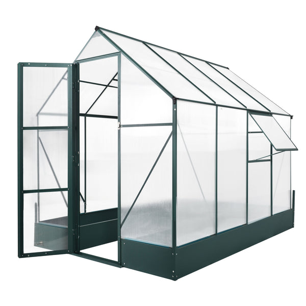 Aluminum greenhouse with temperature-controlled window