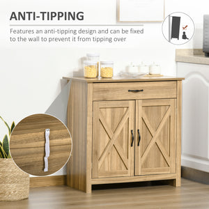 Buffet de style ferme avec portes coulissantes de style grange, marron vieilli