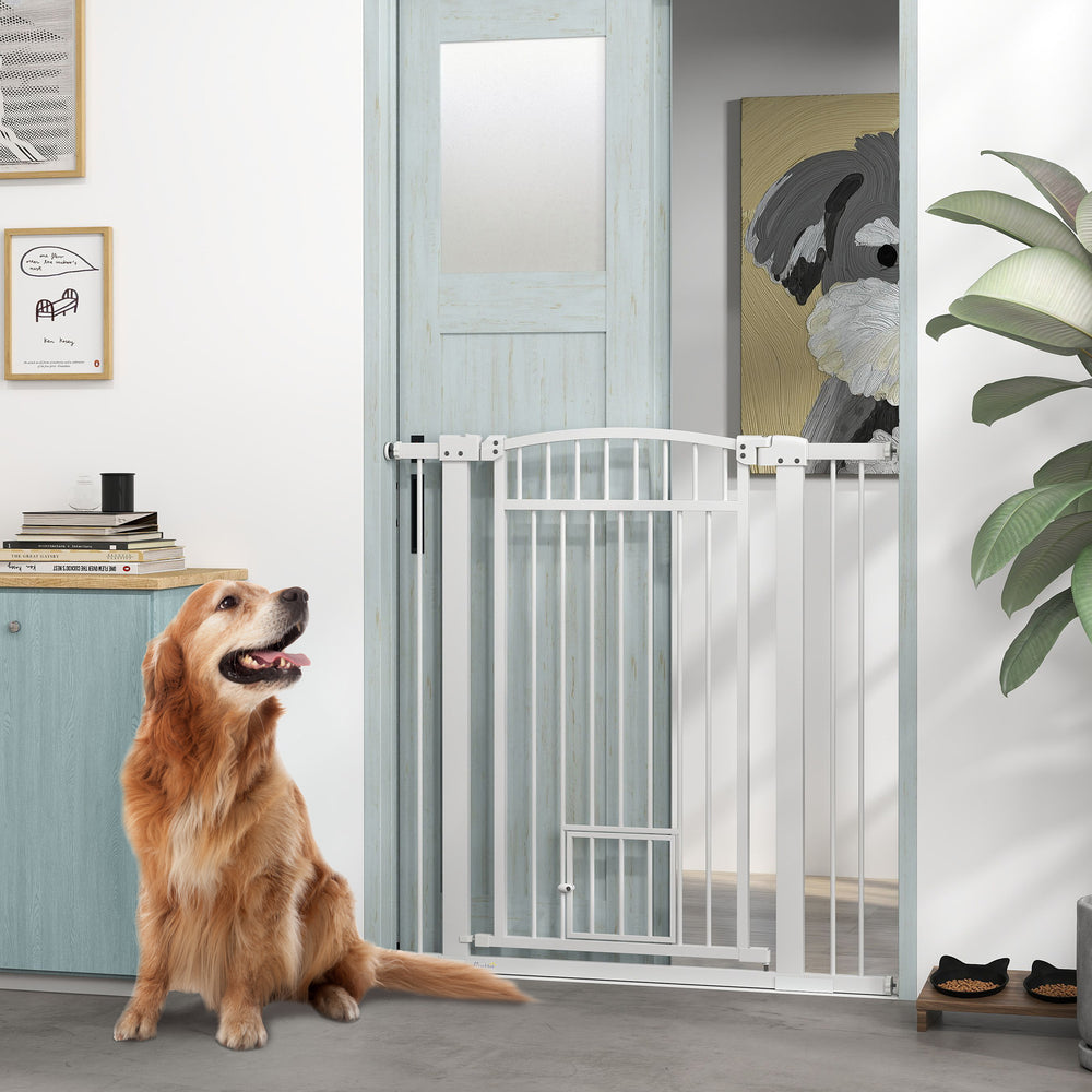 Barrière pour animaux de compagnie extra large avec petite porte
