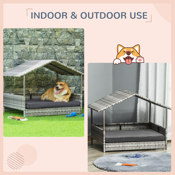 Lit pour chien en osier avec coussin