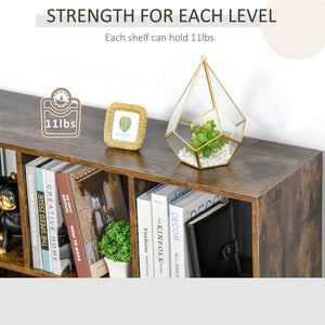 Étagère de rangement à 3 niveaux, bibliothèque, présentoir, organiseur, marron rustique