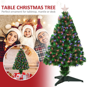Petit sapin de Noël artificiel pré-éclairé de 2,5 pieds avec fibre optique