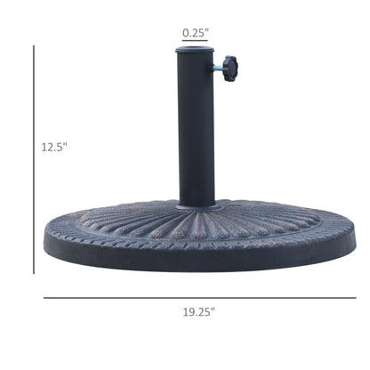 Support de parasol rond en résine décorative, 14 kg, bronze, 48 cm