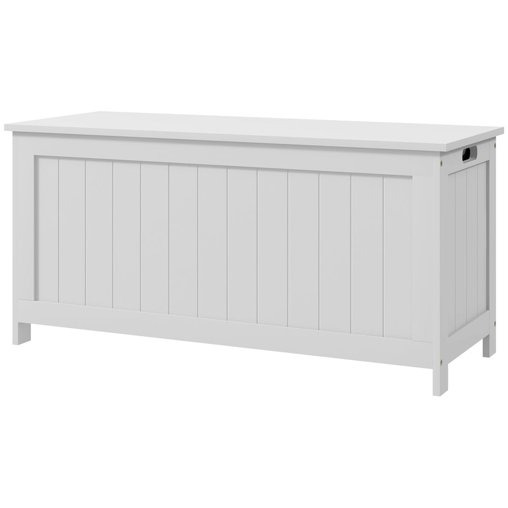Coffre de rangement avec 2 charnières de sécurité, blanc