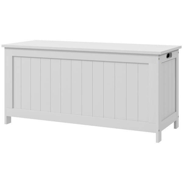 Coffre de rangement avec 2 charnières de sécurité, blanc