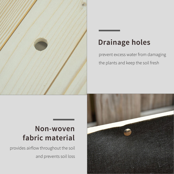 Jardinière surélevée mobile en bois avec roulettes verrouillables et étagère de rangement