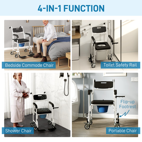 Black shower wheelchair for elderly people