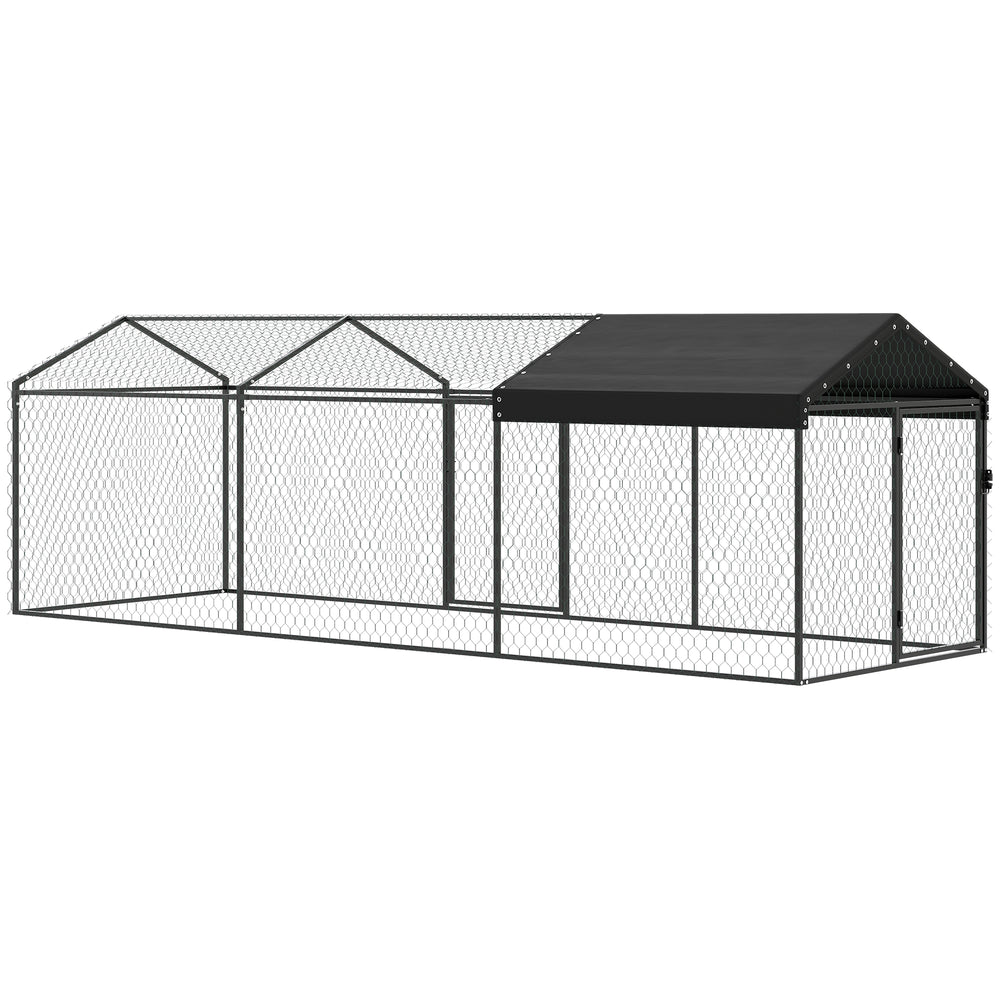 Poulailler en métal grand format avec couverture imperméable et anti-UV