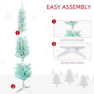 Sapin de Noël artificiel mince de 6 pieds bleu pâle