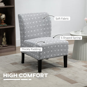 Fauteuil d'appoint sans accoudoirs avec pieds en bois, gris