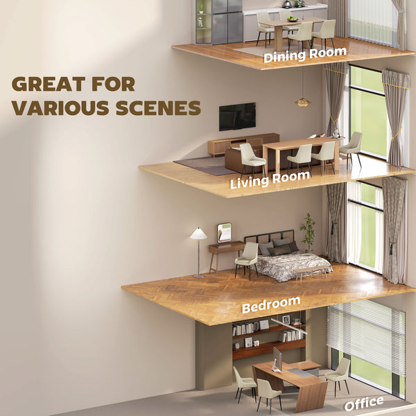 Set of 4 upholstered kitchen chairs, beige