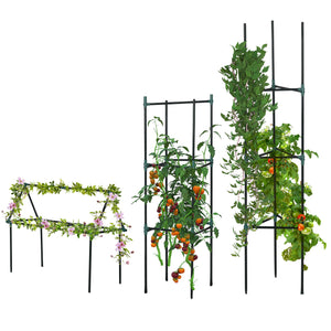 Lot de 3 support pour plants de tomates de 183 cm, pour légumes, fleurs et fruits grimpants, vert foncé