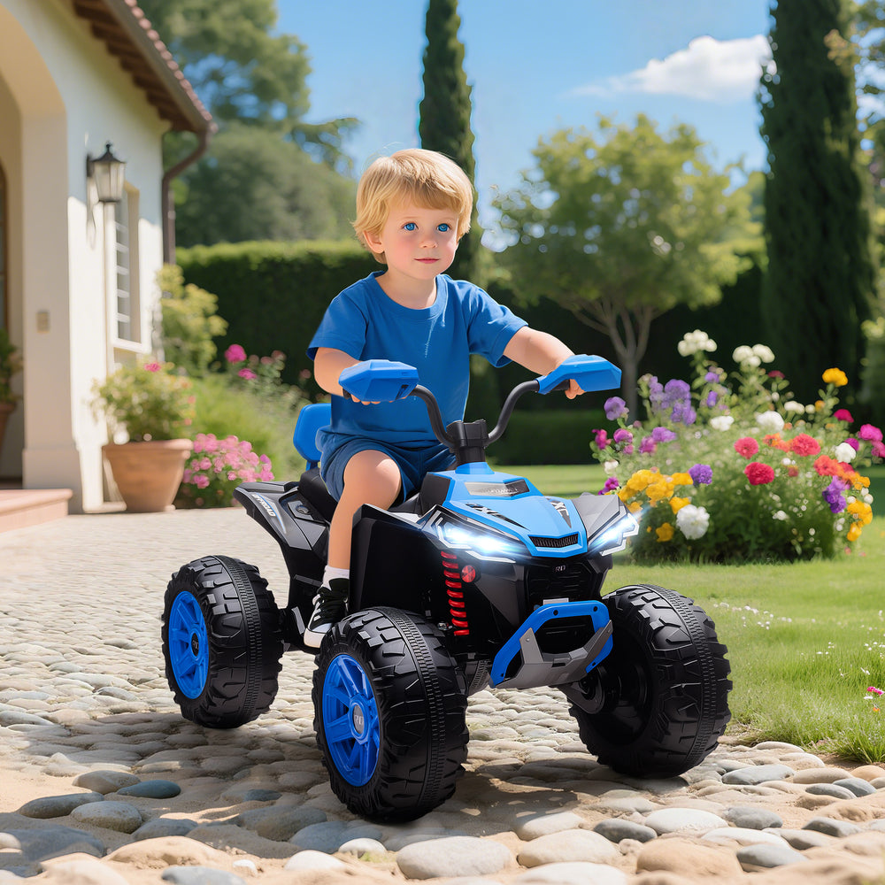 Quad électrique tout-terrain 2 places 24 V avec double moteur, bleu